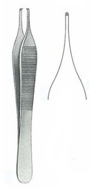 Pincett Adson 1x2 Klo 12cm Enklare Op-Kvalitet