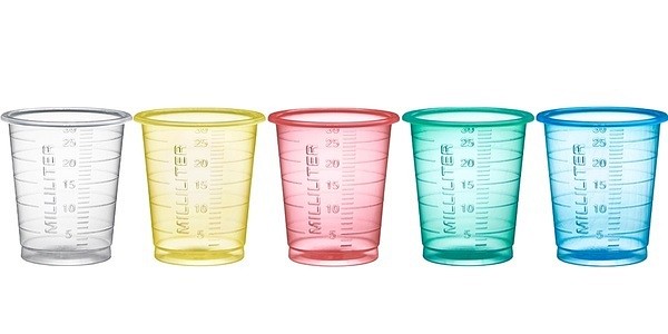 Medicinbägare eco+ smal blå 30ml fossilfritt material