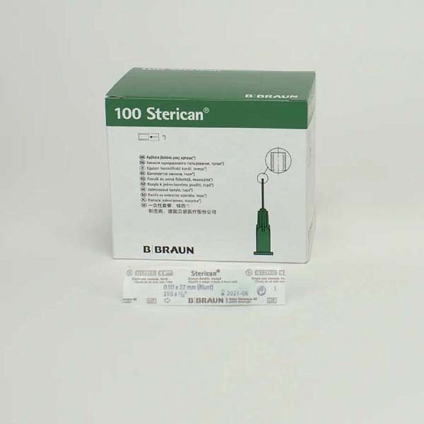 Uppdragningskanyl Sterican 0,8x22mm grön trubbig