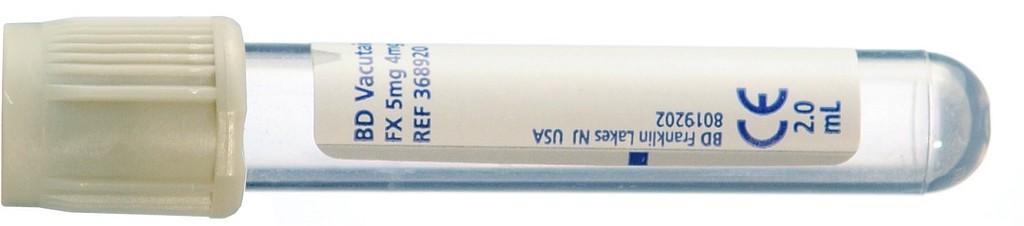 Vakuumrör BD Vacutainer Na-Fl Oxalat, 5/2 ml, grå, stor pappersetikett