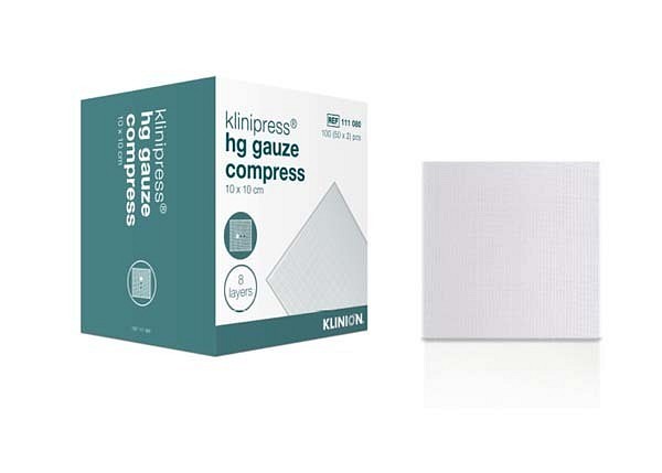 Kompress gasväv 8L Klinion 10x10cm steril 2-pack