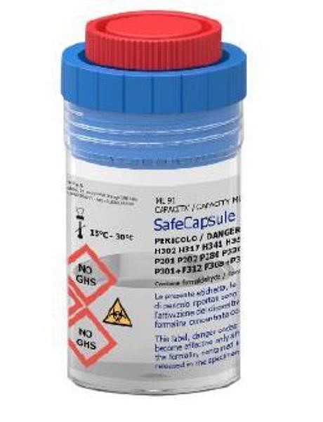 Diapath. Röd säkerhetskapsel, förfylld med formalin (36 st). Fyllnadsvolym 19 ml