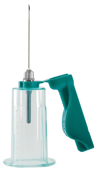 Säkerhetskanyl Vacuette Quickshield Plus 0,7 x 3 8mm, svart 22G, hållare