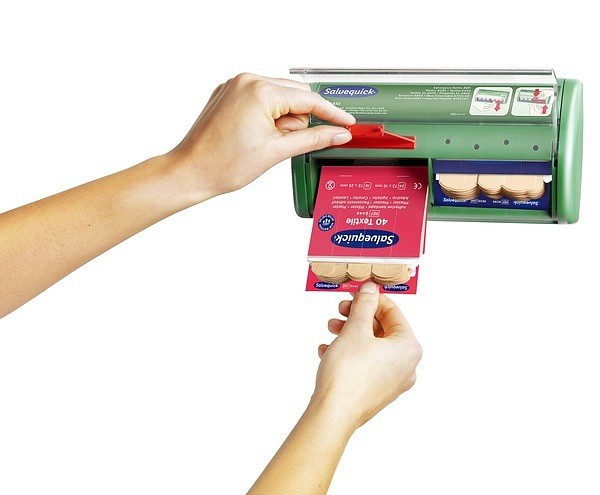 Plåsterautomat Salvequick med plast- & textilplåster