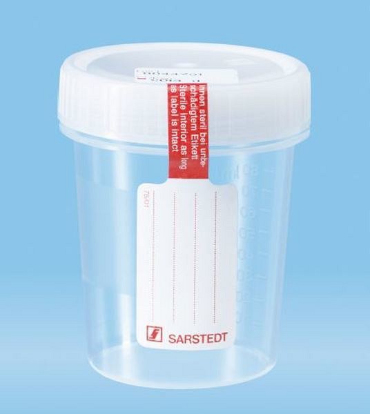 Bägare 100ml pp transparent skruvlock och etikett
