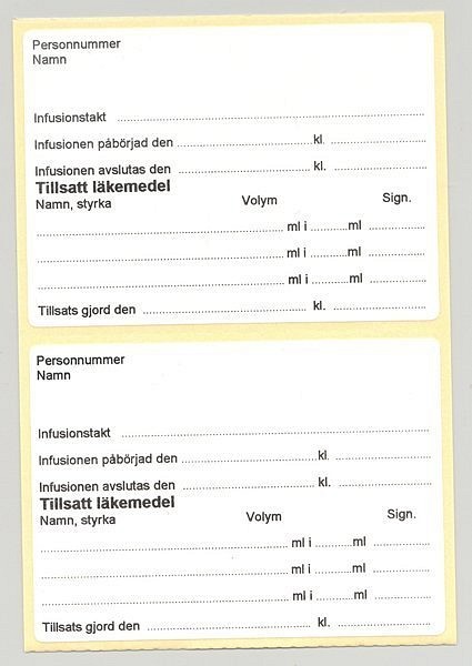 Etikett Tillsatt Läkemedel 94x64 Mm Ark/4 Pharmamatt Rp31c