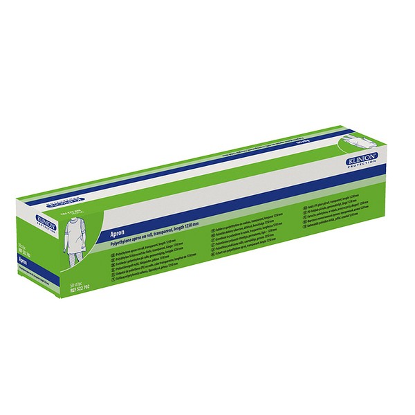 Förkläde Klinion 800x1250mm transp PE utan ärm på rulle
