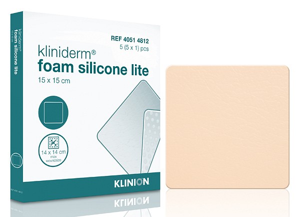 Skumförband silikon Kliniderm Foam Silicone Lite 15x15cm vidhäftande