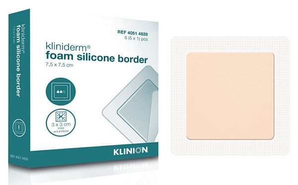 Skumförband silikon Kliniderm Foam Silicone Border 7,5x7,5cm