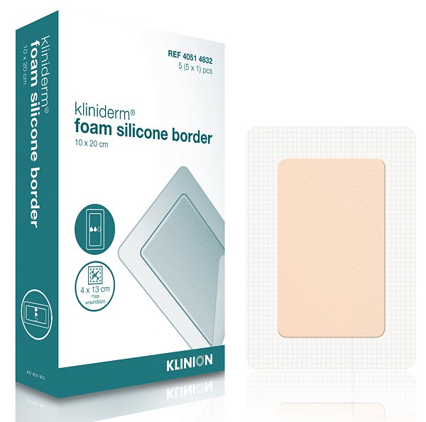 Skumförband silikon Kliniderm Foam Silicone Border 10x20cm vidhäftande