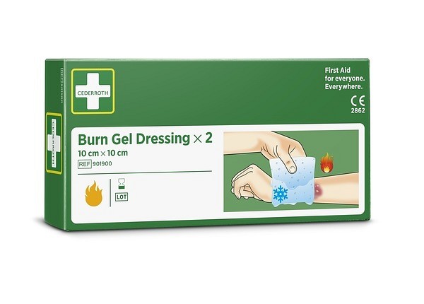 Brännskadegel refill Cederroth 10x10cm 2 kompresser 10x10cm/ask