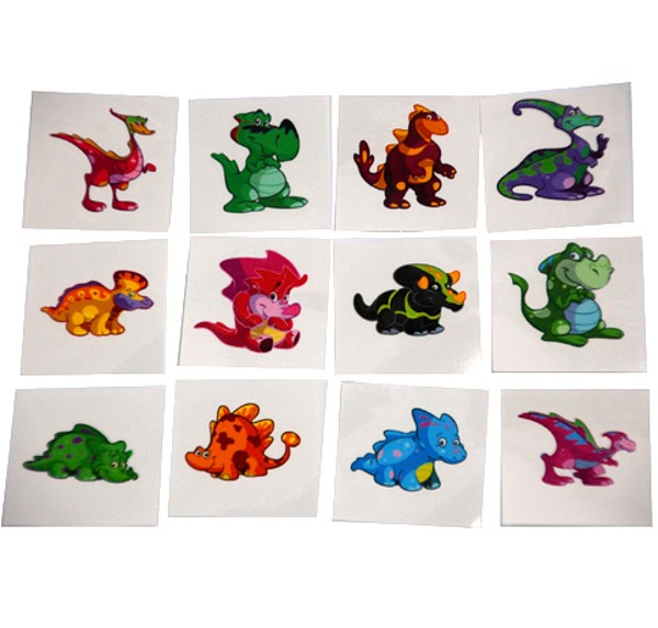 Leksak happy dino tattoos 4x4cm till barn över 3år