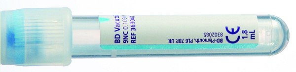 Vakuumrör BD Vacutainer Na-Cit 3,2%, 5/1,8 ml, ljusblå, pappersetikett