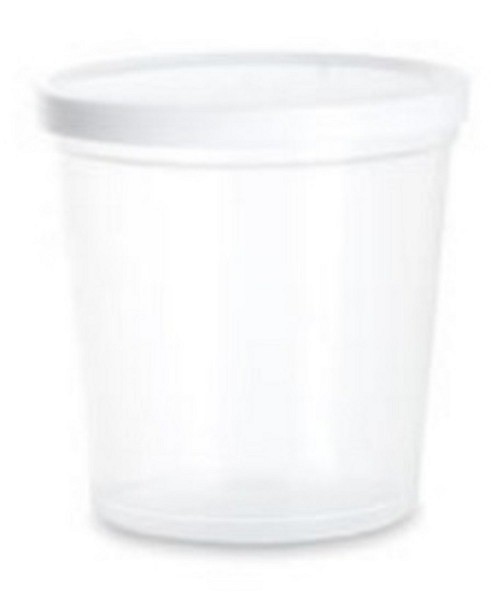 Burk 170ml med lock ø65xh60mm pp vitt lock peld