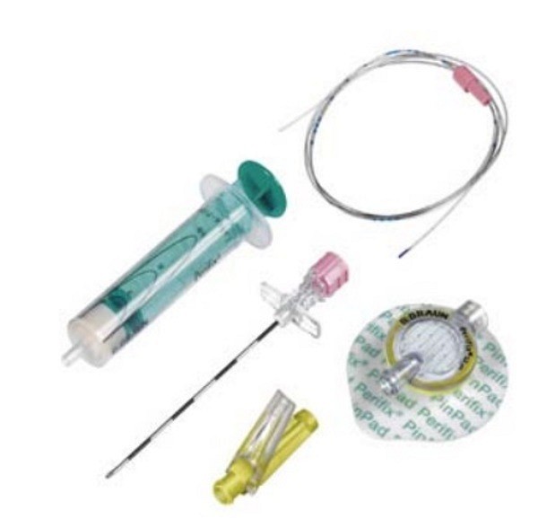 Epiduralset Perifix kanyl 1,6x80mm rosa. Steril, soft tip filterset