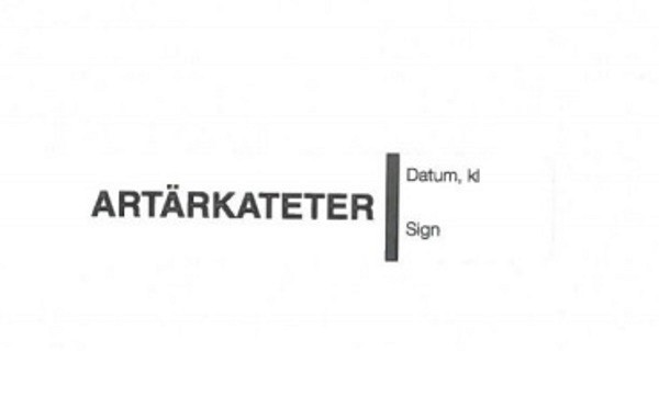 Etikett självh artärkateter 250/rle vit/svart text