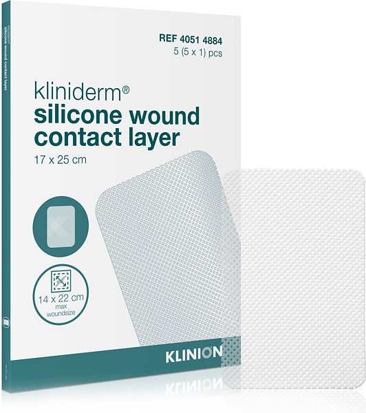 Kliniderm sårkontaktlager 17x25cm silikon steril