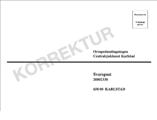 Kuvert C5 vitt svarspost fh liv ort mott centr sjh k-stad