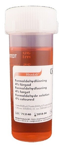 Formaldehyd 4% buffrad i 40ml burk lösning 30ml färgad