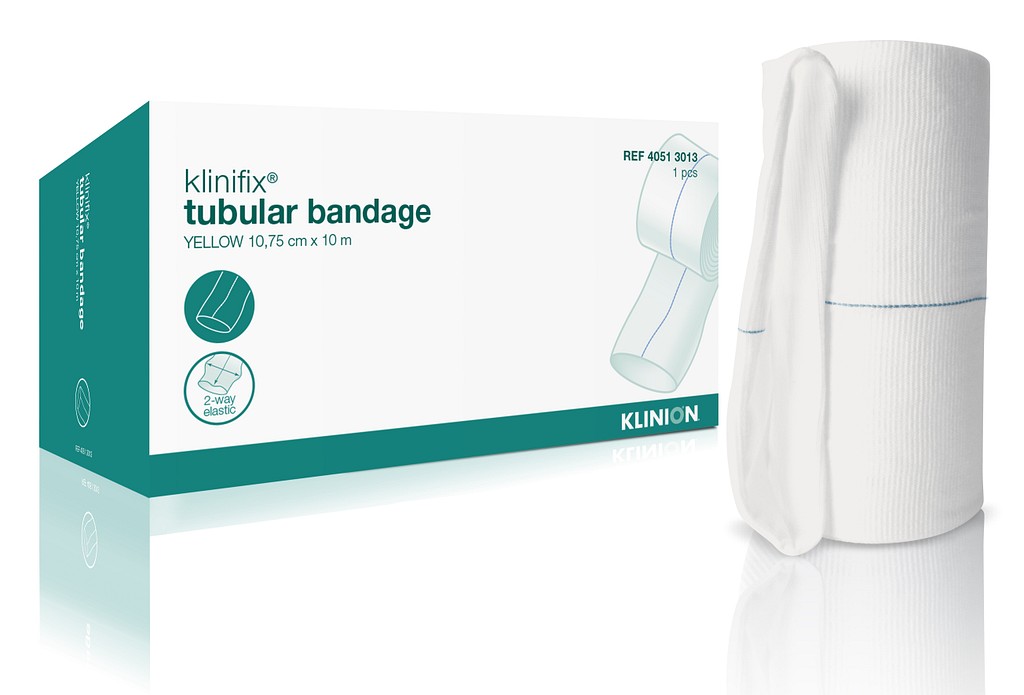 Tubbandage Klinifix 10,75cmx10m gul små kroppar/kraftiga lår