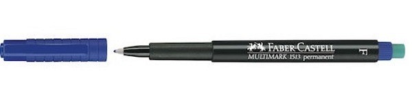 Märkpenna Faber Castell Fine blå spetsbredd 0,6mm permanent