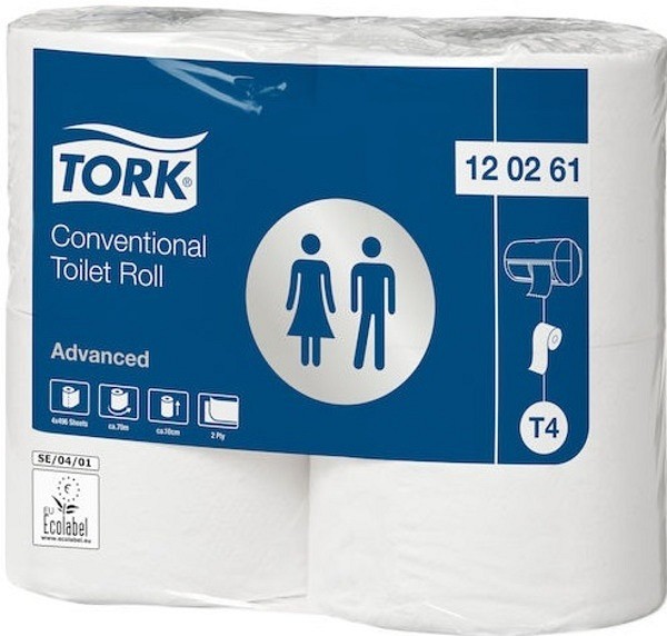 Toalettpapper Tork Advanced 2l T4 2-lag Svanenmärkt