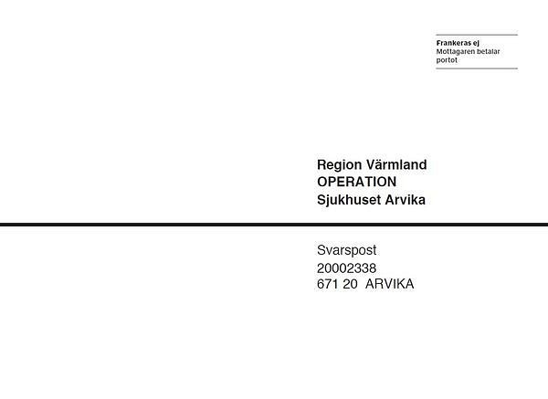 Kuvert C5 vitt svarspost fh liv operation Arvika