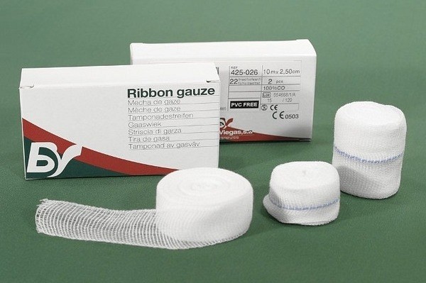 Tamponad gasväv 5cmx5m 22tråd steril