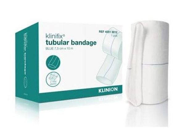 Tubbandage Klinifix 7,5cmx10m blå ordinära ben/större arm/lår