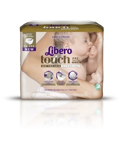 Blöja Libero Touch Premature <2,5kg. Svanenmärkt, våtindikator
