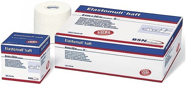 Fixeringsbinda Elastomull Haft blå 6cmx4m kohesiv elast 130%