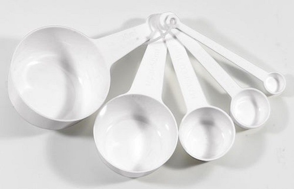 Måttsats plast vit 5-delar