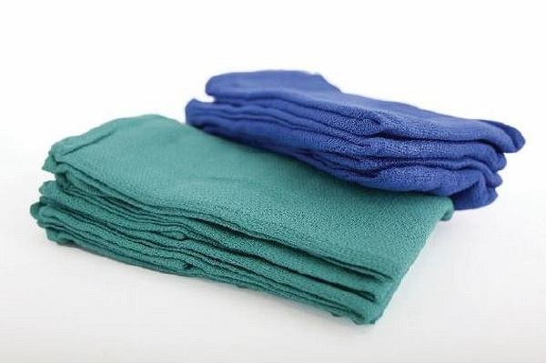 Duk bomull 43x66cm blå osteril röntgentråd 2-pack