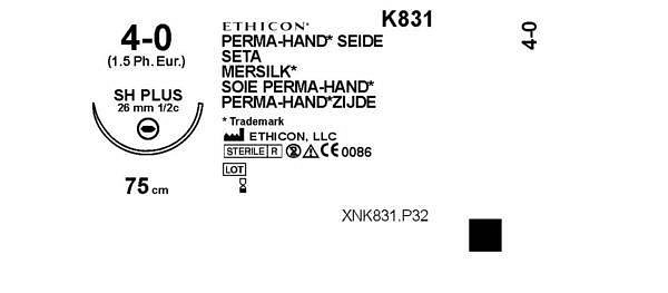 Sutur Silke 4-0 SH 26mm steril 75cm svart 1/2 cirk TP