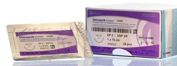 Sutur Chirasorb USP 2 90cm steril HR 48 violet