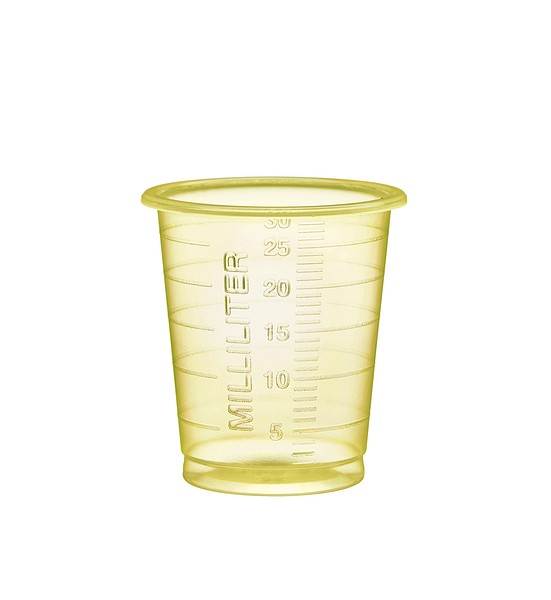 Medicinbägare smal gul 30ml eco