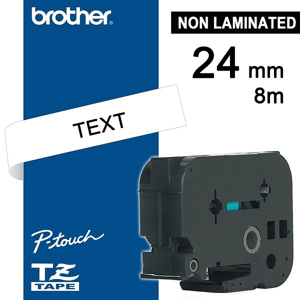 Tape Vit Till P-Touch Skrivare Bredd 24 Mm Längd 8 M Olaminerad