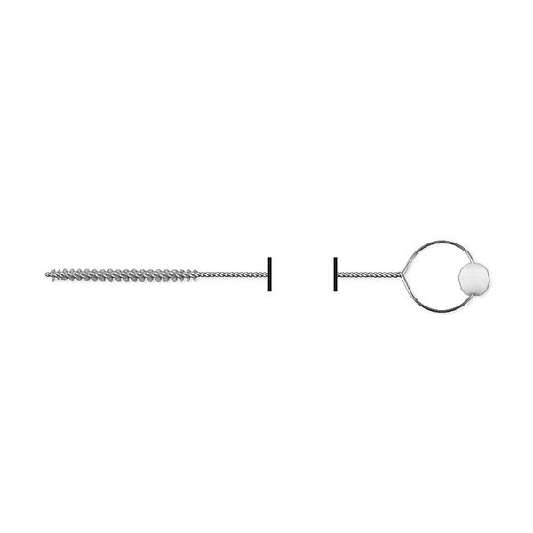 Borste m pärla Ø 1.6mm längd 215mm borstlängd 22mm, vit, 3-pack
