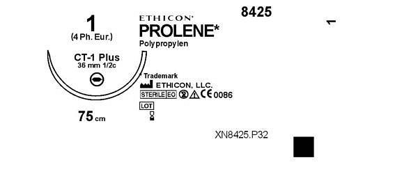 Sutur Prolene 1 CT-1 36mm steril 75cm blå 1/2 cirk tp