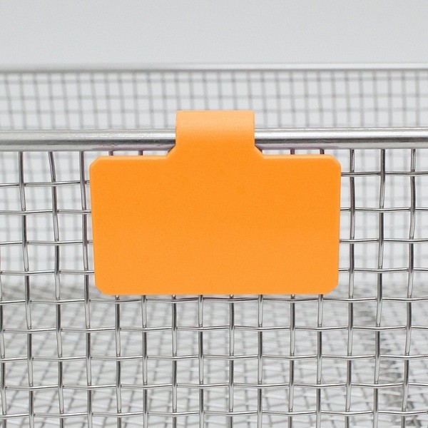 Gallerskylt Plast 55 X 30 Mm Orange Med Clips Förp Om 25 St
