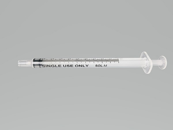 Spruta Sol-M 3-komp luer 1ml. Steril, centrerad gradering 0,1ml