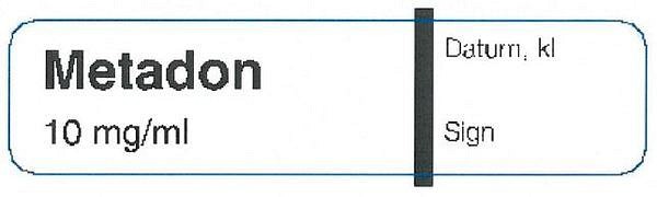Sprutetikett spruta metadon 10mg/ml