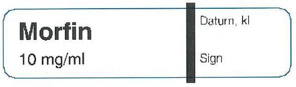Sprutetikett spruta morfin 10mg/ml