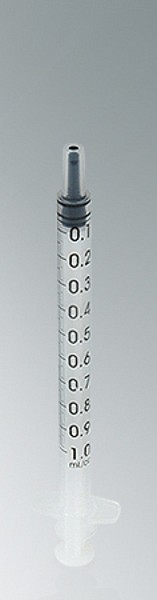 Spruta Chirana 3-komp luer 1ml. Steril, centrerad gradering 0,01ml