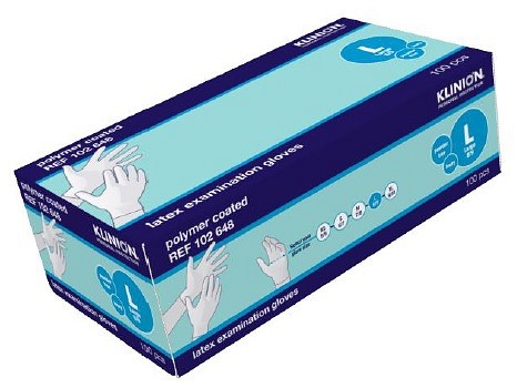 Handske undersök Klinion XL latex puderfri 24cm
