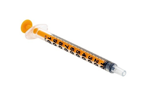 Spruta Sol-M 3-komp luer 1ml. Steril, centrerad gradering 0,01ml