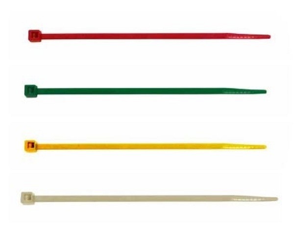 Buntband i plast 98x2,5mm. Färg: Gul. 100-pack