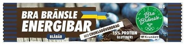 Bra Bränsle Energibar Blåbär Med Chokladöverdrag 55g