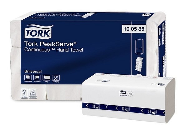 Pappershandduk Tork Peakserve H5 continuous mjuk 1-lag eco-label