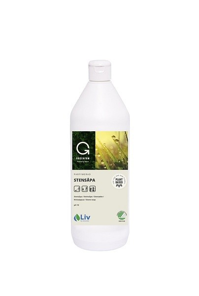 Allrent stensåpa LIV Greenium 1l oparfymerad pH 8,5 brukslösning